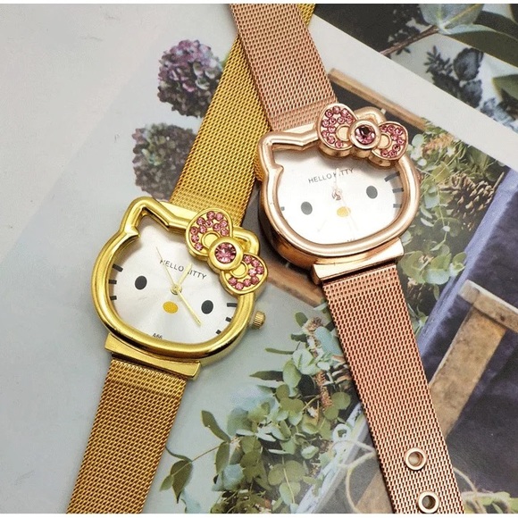 HELLO KITTY ROSE GOLD MESH STRAP WATCH - NEW! - Picture 11 of 16